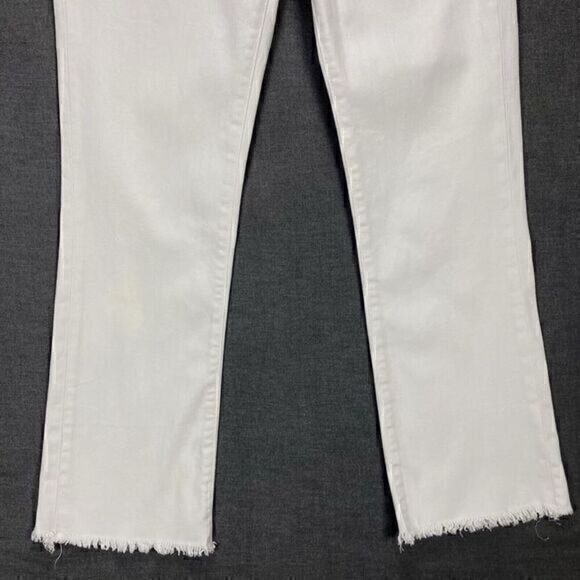 Anthropologie Pilcro Jeans Womens Size 32 White Frayed Hem Stretch Straight Leg - Picture 3 of 15
